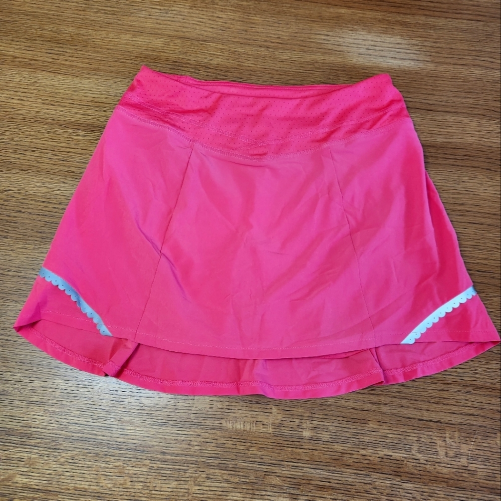 NWT Title Nine Women's Flounce Back Girl Skort Tennis Skirt in Coral Pink